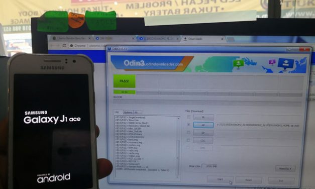 Samsung J1 Ace Sangkut Android Logo